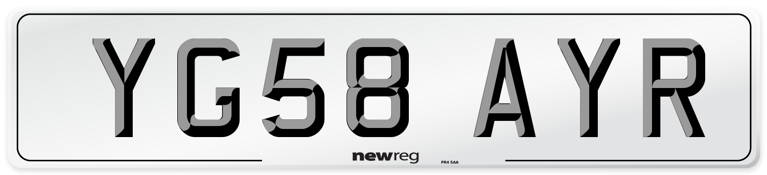 YG58 AYR Number Plate from New Reg